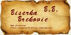 Biserka Breković vizit kartica